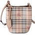 BURBERRY London England Check Bucket Bag Beige Multi Leather